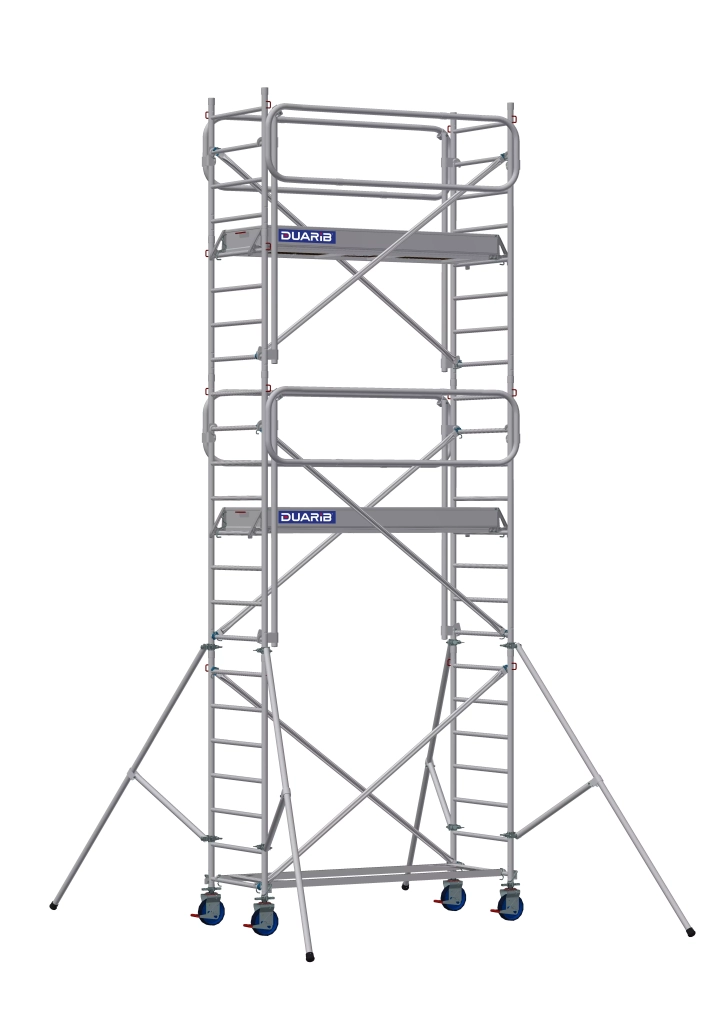 Echafaudage roulant aluminium Docker 85 Garde-corps EXMDS longueur 2.05 m - Hauteur plancher 4m90