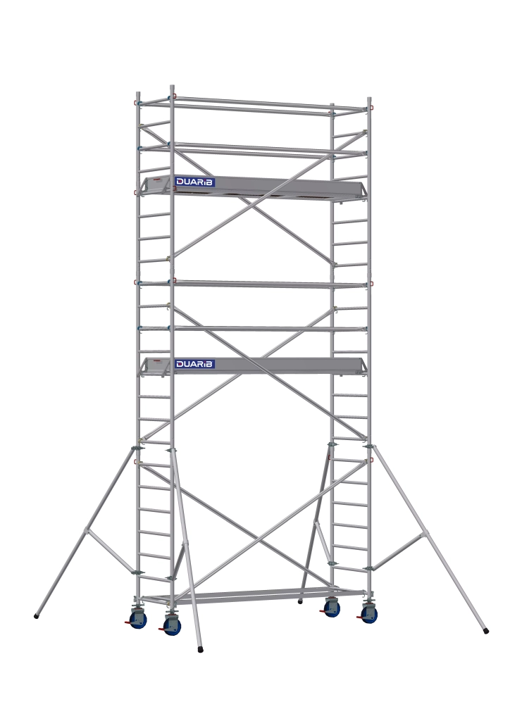 Echafaudage roulant aluminium Docker 85 Lisses et sous-lisses longueur 2.54 m - Hauteur plancher 4m90